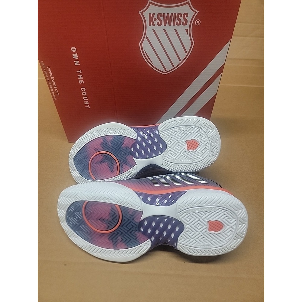 K-Swiss Womens Hypercourt Express 2 Tennis Shoes iPurple Plumeria/Hot Coral 6.5 - Picture 3 of 4